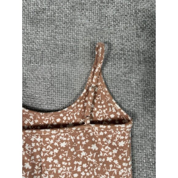 Old Navy Dress Womens Medium Tan Ditzy‎ Floral Ribbed Cami Mini - Picture 11 of 11